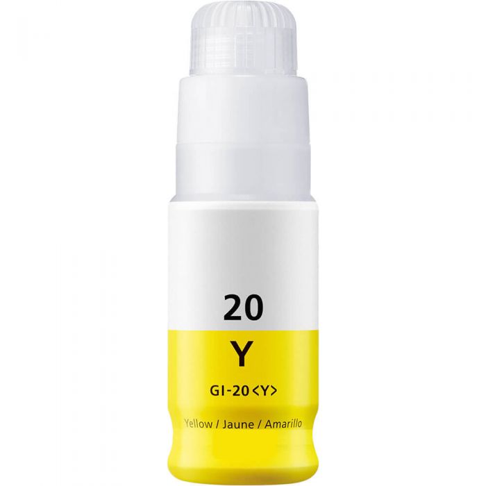 Premium Quality Yellow Dye Ink Bottle compatible with Canon 3396C001 (GI-20Y)