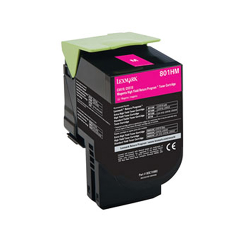 Premium Quality High Capacity Magenta Toner Cartridge compatible with the Lexmark 80C1HM0