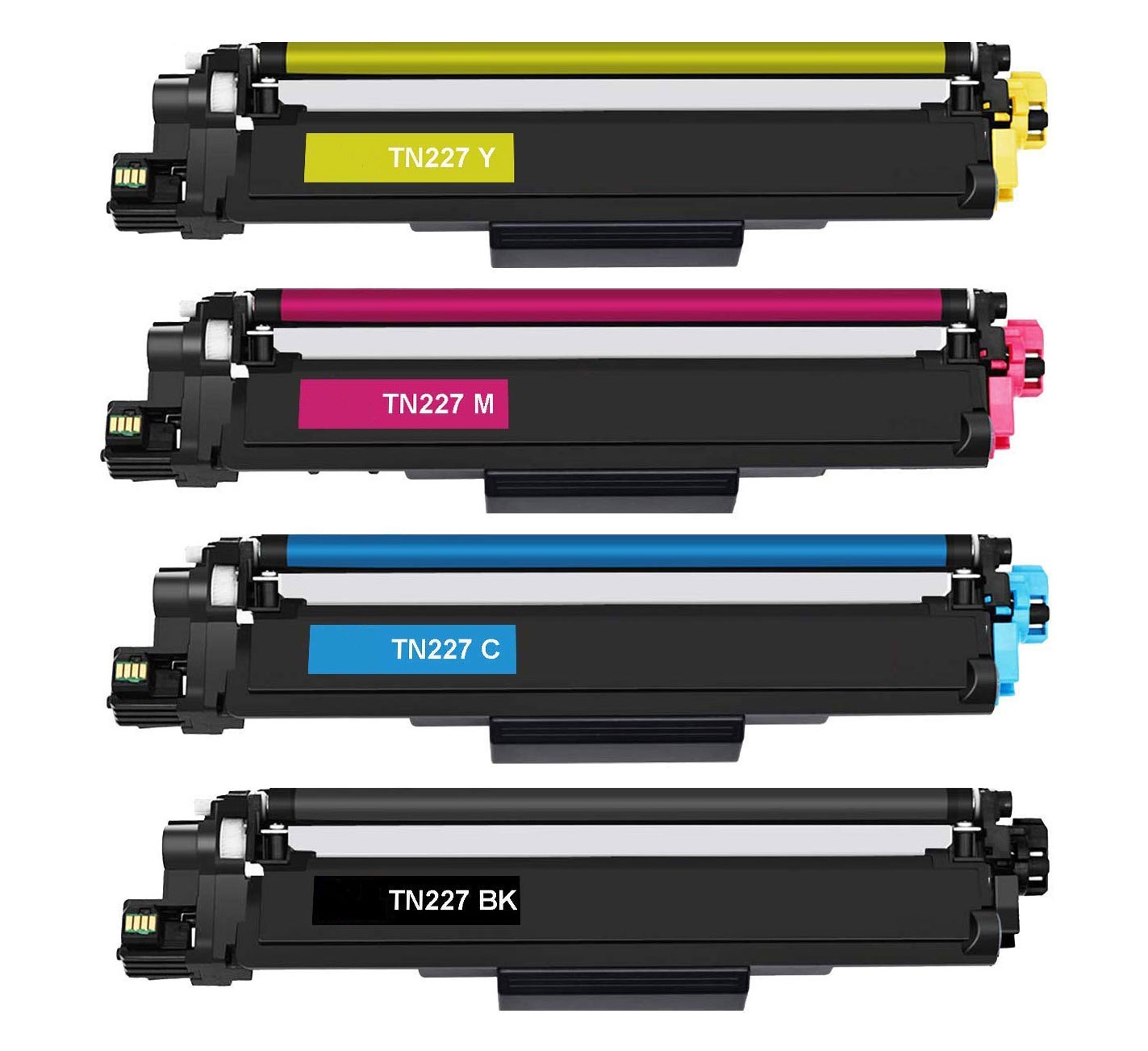Premium Quality Black, Cyan, Magenta, Yellow High Yield Toner Cartridges compatible with Brother TN-227BK, TN-227C, TN-227M, TN-227Y