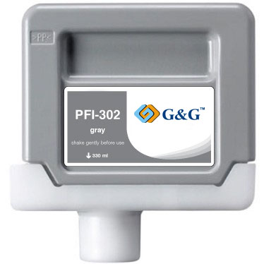 Premium Quality Gray Inkjet Cartridge compatible with the Canon PFi302GY