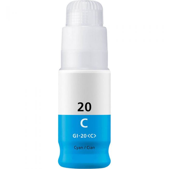 Premium Quality Cyan Dye Ink Bottle compatible with Canon 3394C001 (GI-20C)