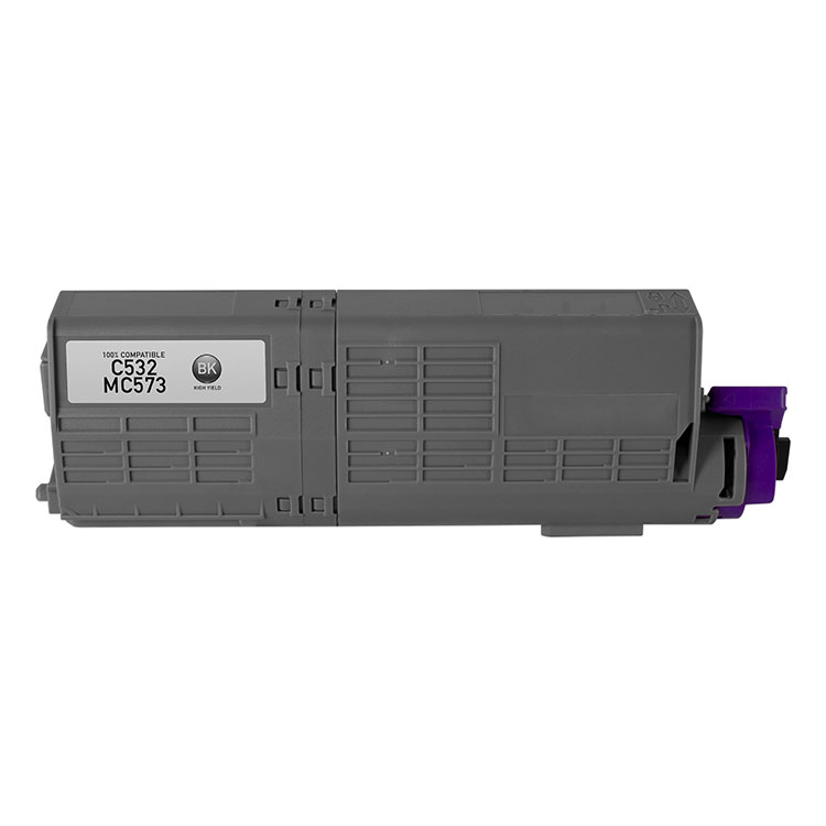 Premium Quality Black High Yield Toner Cartridge compatible with Okidata 46490604