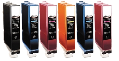Premium Quality BK, C, M, Y, PC, PM Inkjet Cartridges compatible with Canon 0621B002,0622B002 (0624B002)
