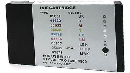 Premium Quality Light Black Pigment Inkjet Cartridge compatible with the Epson T563900