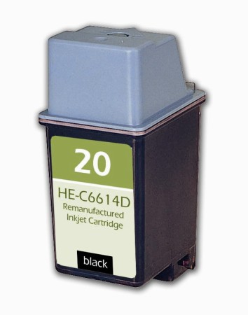 Premium Quality Black Inkjet Cartridge compatible with the HP (HP 20) C6614DN