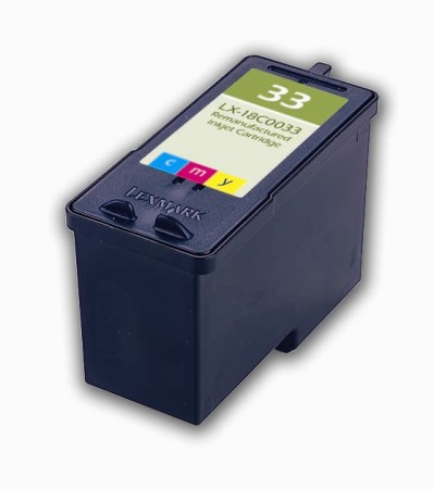 Premium Quality Tri-Color Inkjet Cartridge compatible with the Lexmark (Lexmark 33) 18C0033