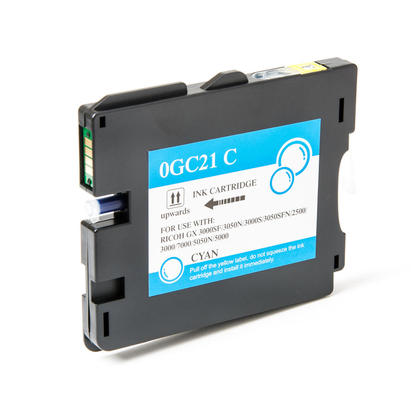 Premium Quality Cyan Inkjet Cartridge compatible with Ricoh GC21C