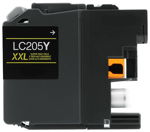 Premium Quality Super High Capacity Yellow Inkjet Cartridge compatible with the Brother LC-205Y