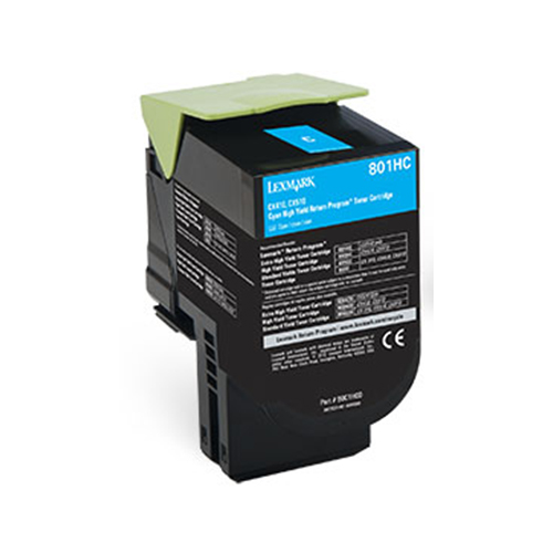 Premium Quality High Capacity Cyan Toner Cartridge compatible with the Lexmark 80C1HC0