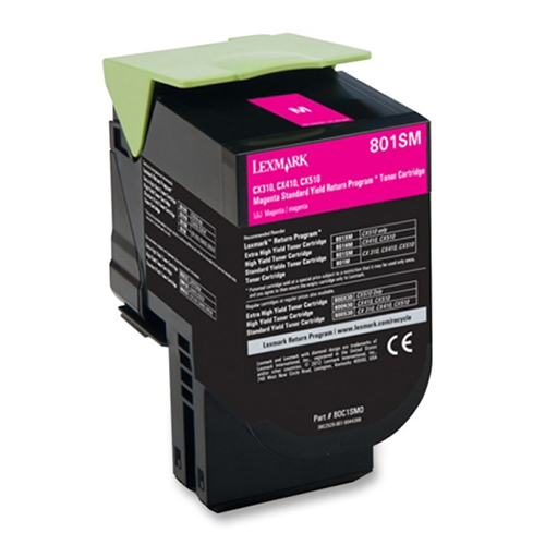 Premium Quality Magenta Toner Cartridge compatible with the Lexmark 80C1SM0 80C1SM0
