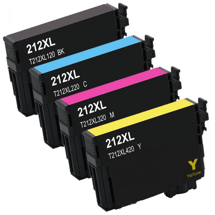 Premium Quality Black, Cyan, Magenta, Yellow Inkjets compatible with Epson T212XL120, T212XL220, T212XL320, T212XL420 (Epson 212XL)