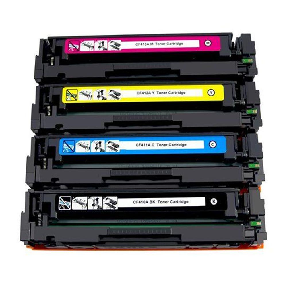 Premium Quality Black. Cyan. Magenta. Yellow Toner Cartridges compatible with HP CF410A. CF411A. CF412A. CF413A (HP 410A)